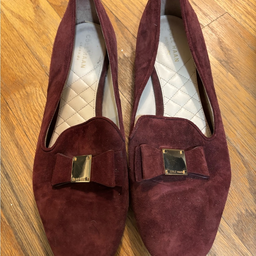 Cole Haan Women's Burgundy Suede Loafers